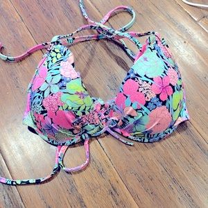 Floral Victoria’s Secret push-up bikini top